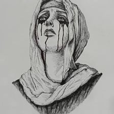 An illustration of a person expressing grief.