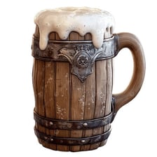 Mugs filled with foamy ale