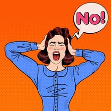 A frustrated person expressing irritation