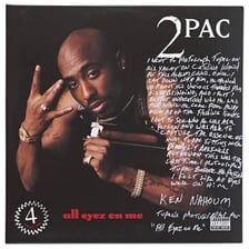 A portrait of rapper Tupac Shakur