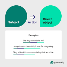 A simple grammar diagram showing a verb connected to its direct object.