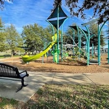 Playground equipment in a neighborhood park
