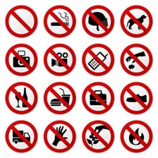 A warning sign indicating that an action is prohibited