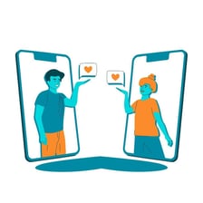 A smartphone displaying flirtatious text messages.