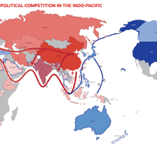 A world map illustrating the geographic and political relationships between countries.