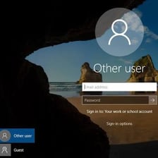 A computer sign-in screen offering a guest-user option.