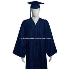 Graduating seniors wearing caps and gowns
