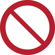 A prohibition symbol indicating that something is forbidden