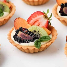 A small fruit tart with a pastry crust