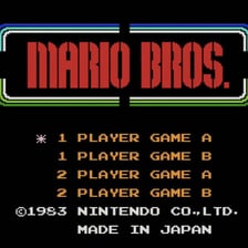 An arcade screen from the 1983 Mario Bros. platform game