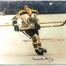 Hockey great Bobby Orr in uniform.