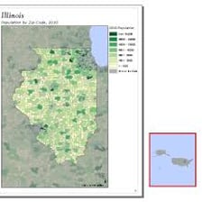 A large map containing a smaller inset map showing a close-up area.
