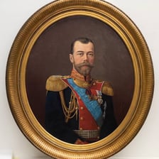 A formal portrait of a Russian tsar in imperial attire.