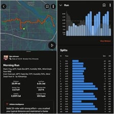 A fitness-tracking display showing a running pace statistic.