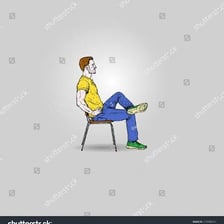 A person lounging in a chair rather than working.