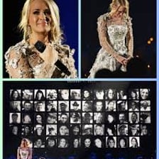 A visual comparison of Carrie Underwood, Carrie Fisher, and Johnny Cash.
