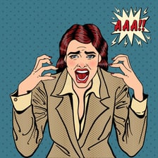 Cartoon figure expressing mild frustration