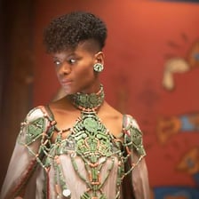 Letitia Wright portraying Shuri in Black Panther.