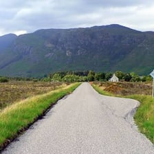 A road passing through a town