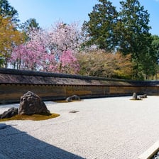 A quiet Zen temple garden associated with meditation