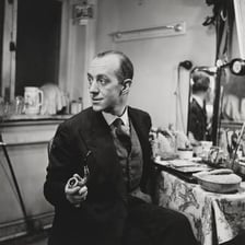 Portrait of British actor Alec Guinness.