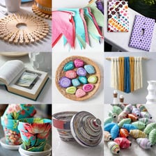 A person making a handmade craft project