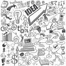 An inventor sketching an early product concept