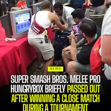 A gamer celebrating a decisive victory