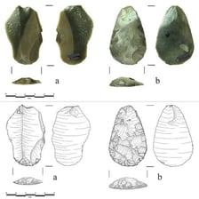 Ancient stone tools associated with the Paleolithic period