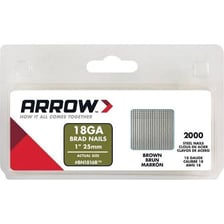 Small slender brad nails used as woodworking fasteners