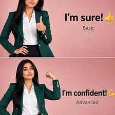 A person expressing certainty during a conversation.