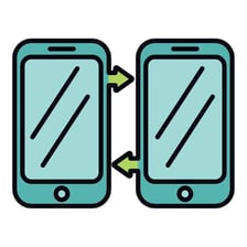 Two electronic devices synchronizing data