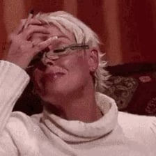 A person shaking their head to express disbelief
