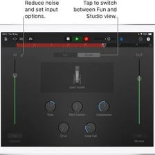 GarageBand audio-recording software open on a computer