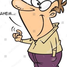 A person covering their mouth while clearing their throat.