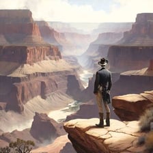 A person gazing in wonder at an expansive landscape