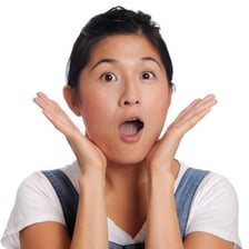 A person showing mild surprise
