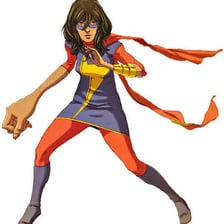 Ms. Marvel depicted as a superhero.
