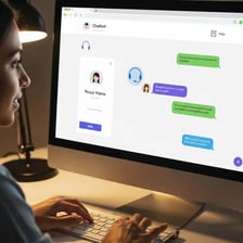 A customer chatting with an automated support assistant on a computer screen.