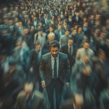 A person pointing toward an identified man