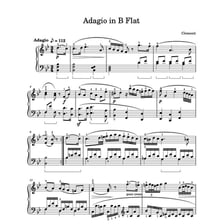A musical score with the tempo marking adagio