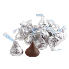 A foil-wrapped Hershey's Kiss chocolate