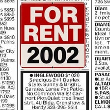 A rental property listing displaying a monthly price