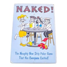 Playing cards beside clothing, suggesting the removal-of-clothing premise of strip poker.