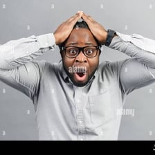 A frustrated person reacting to a minor setback