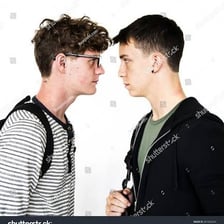Two opponents facing each other in competition.