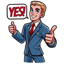 A person giving an enthusiastic thumbs-up