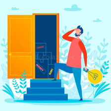 Several open doors suggesting different opportunities.