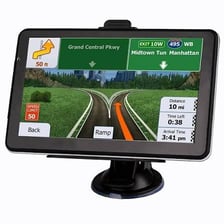 A dashboard navigation screen displaying a driving route.