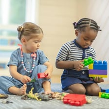 A small group of toddlers playing.